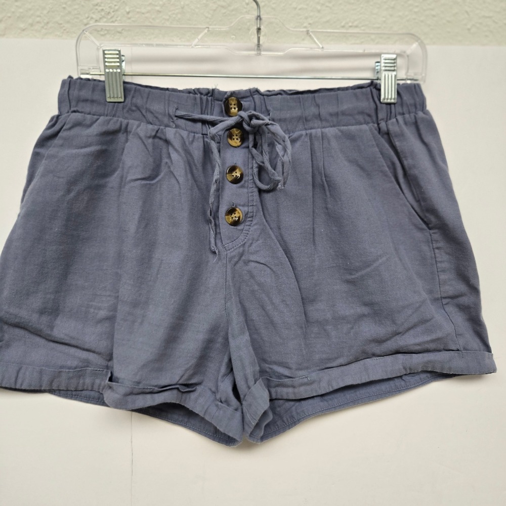 Dusty Blue Short Shorts Size Medium Coastal Breezy Loungewear Pastel, Soft Girl